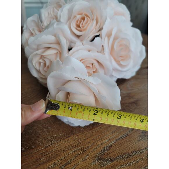 Blush-colored Artificial Rose Bush Bouquet 17"H - Picture 6 of 7